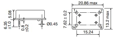 Mechanical Drawing - ECS ECS-100x Clock Oscillators
